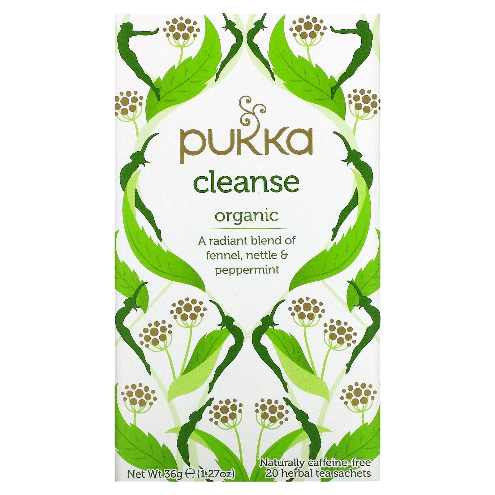 Pukka Herbs, Organic Herbal Tea, Cleanse, Caffeine Free, 20 Sachets, 1.27 oz (36 g)