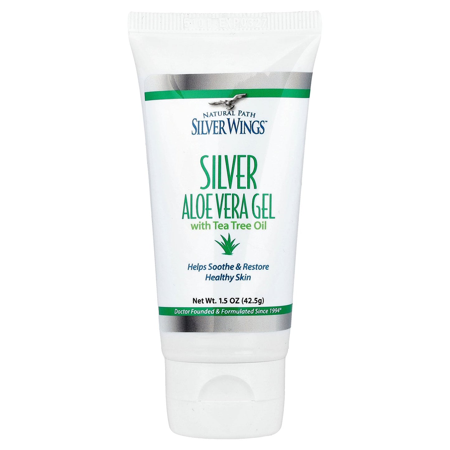 Natural Path Silver Wings, Silver, Aloe Vera Gel with Tea Tree Oil, 1.5 oz (42.5 g)