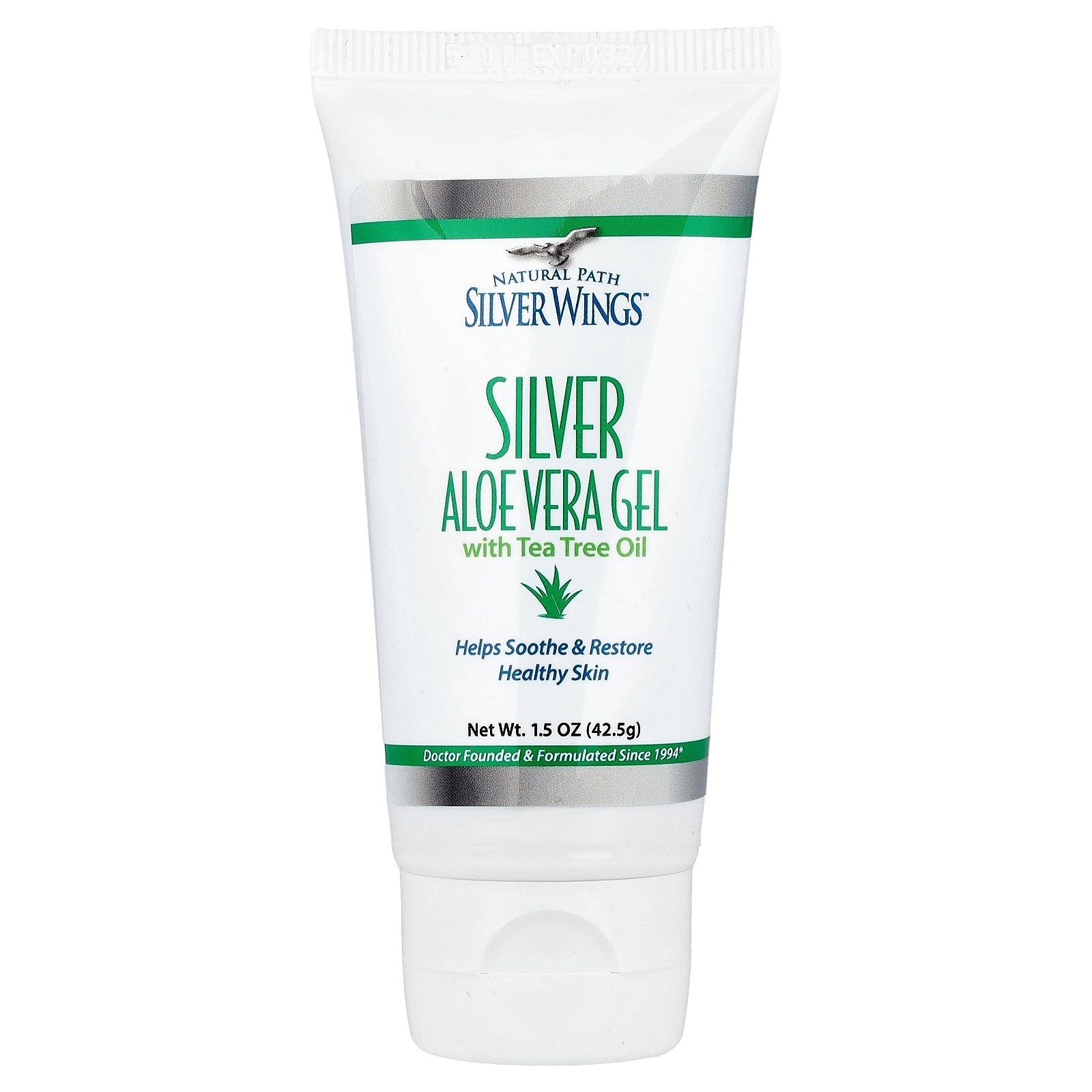 Natural Path Silver Wings, Silver, Aloe Vera Gel with Tea Tree Oil, 1.5 oz (42.5 g)