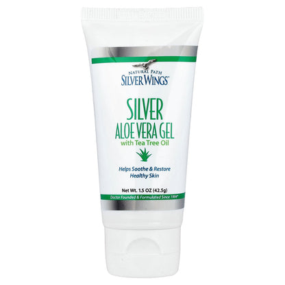 Natural Path Silver Wings, Silver, Aloe Vera Gel with Tea Tree Oil, 1.5 oz (42.5 g)
