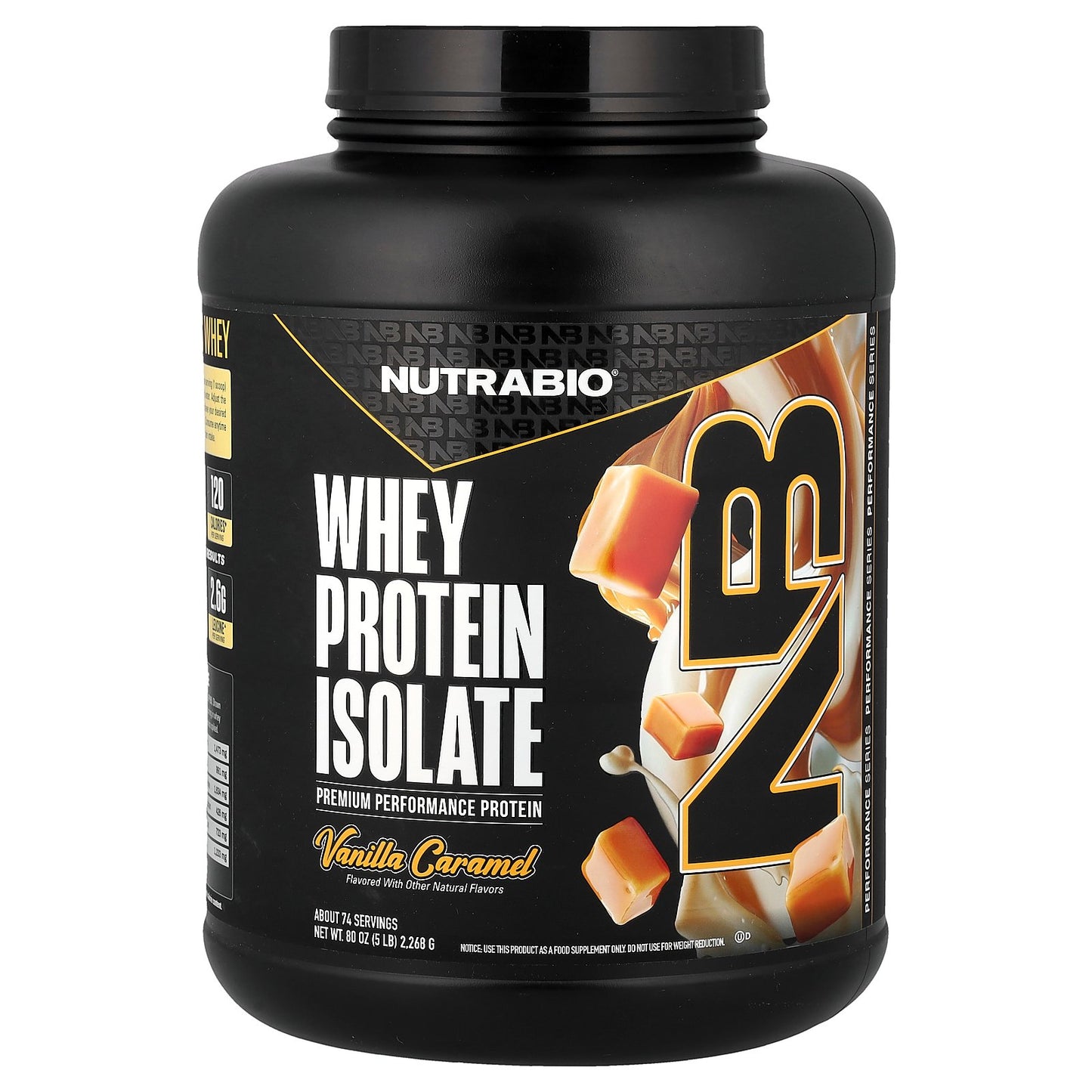 NutraBio, Whey Protein Isolate, Vanilla Caramel , 5 lb (2,268 g)