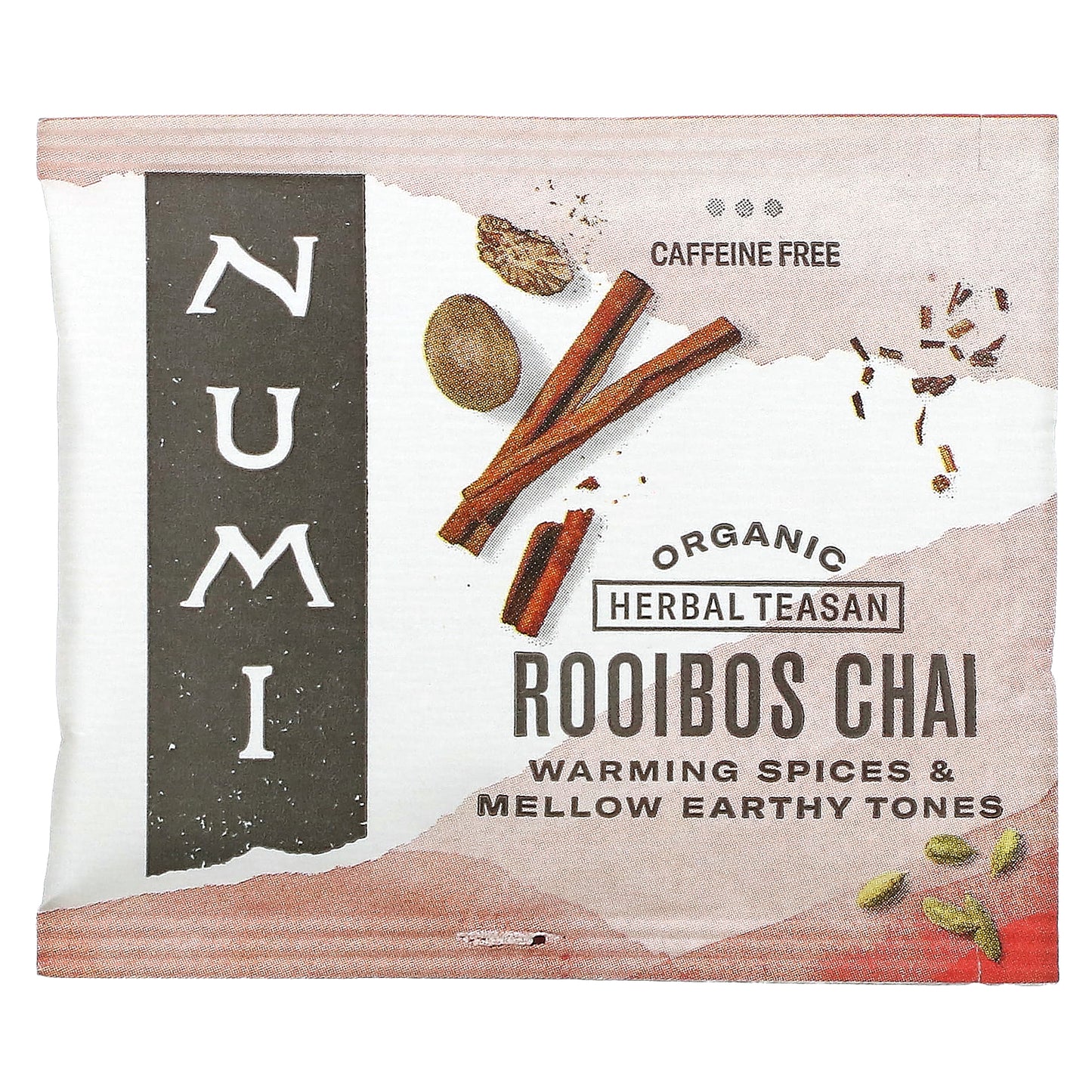 Numi Tea, Organic Herbal Teasan, Rooibos Chai, Caffeine Free, 18 Tea Bags, 1.71 oz (48.6 g)