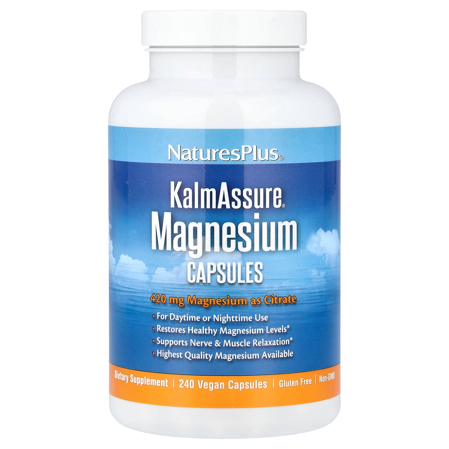 NaturesPlus, KalmAssure®, Magnesium, 240 Vegan Capsules (105 mg per Capsule)