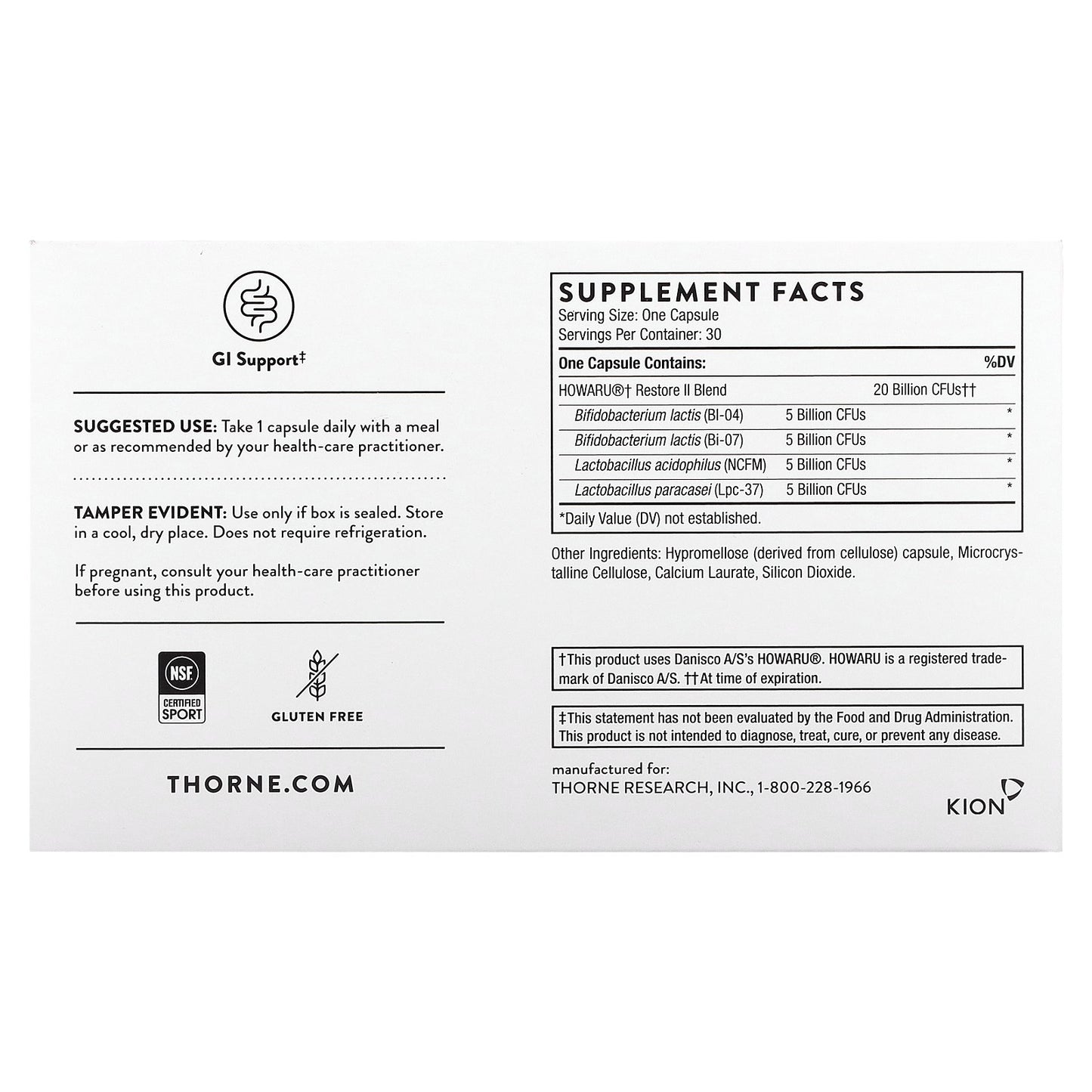 Thorne, FloraSport 20B®, 30 Capsules