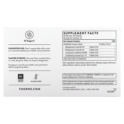 Thorne, FloraSport 20B®, 30 Capsules