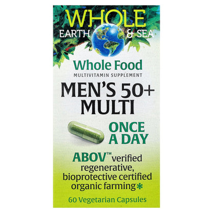 Natural Factors, Whole Earth & Sea®, Men's 50+ Multi, 60 Vegetarian Capsules