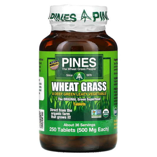 Pines International, Wheat Grass, 500 mg, 250 Tablets