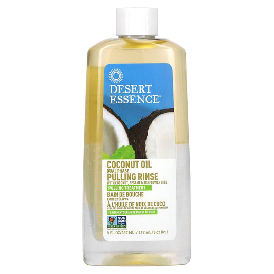 Desert Essence, Coconut Oil Dual Phase, Pulling Rinse, 8 fl oz (237 ml)