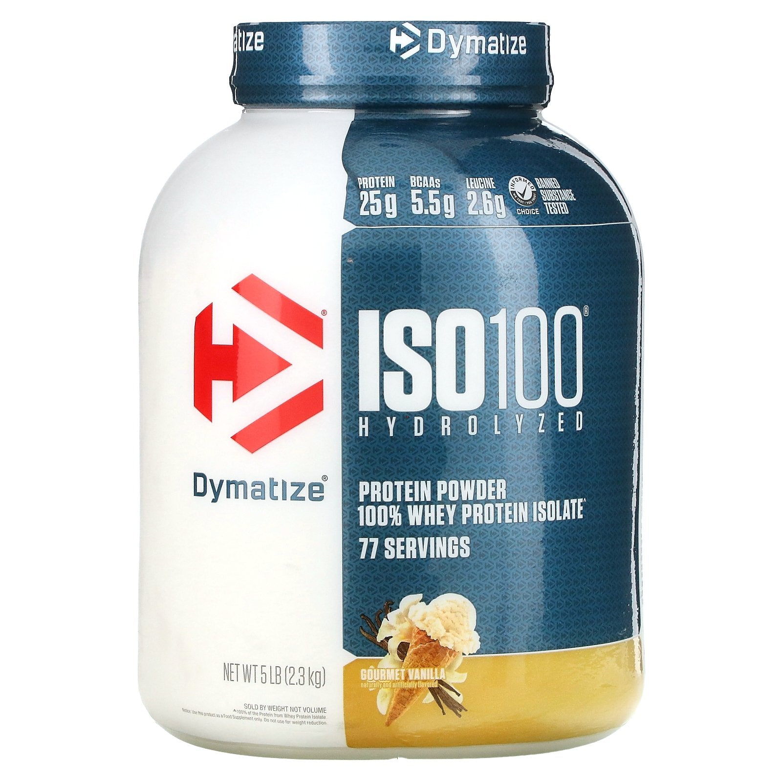 Dymatize, ISO100® Hydrolyzed, 100% Whey Protein Isolate, Gourmet Vanilla, 5 lb (2.3 kg)