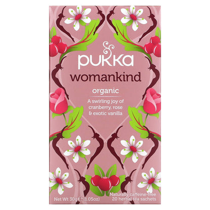 Pukka Herbs, Organic Herbal Tea, Womankind, Caffeine Free, 20 Sachets, 1.05 oz (30 g)