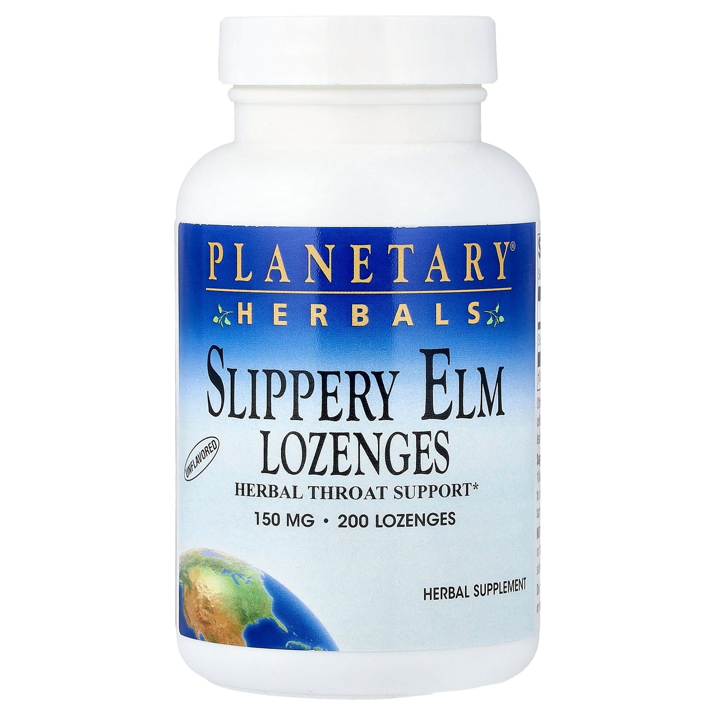Planetary Herbals, Slippery Elm Lozenges, Unflavored, 150 mg, 200 Lozenges