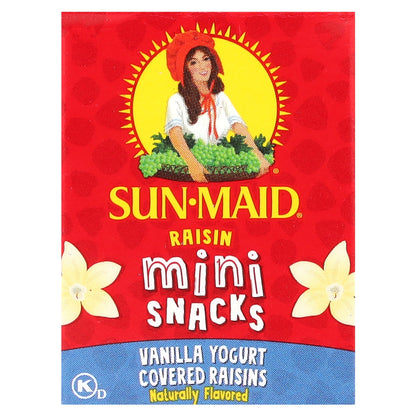 Sun-Maid, Yogurt Covered Raisins, Mini-Snacks, Vanilla, 10 Mini-Boxes, 5 oz (142 g)