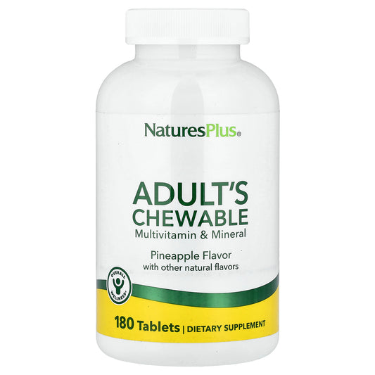 NaturesPlus, Adult's Chewable Multivitamin & Mineral, Pineapple, 180 Tablets