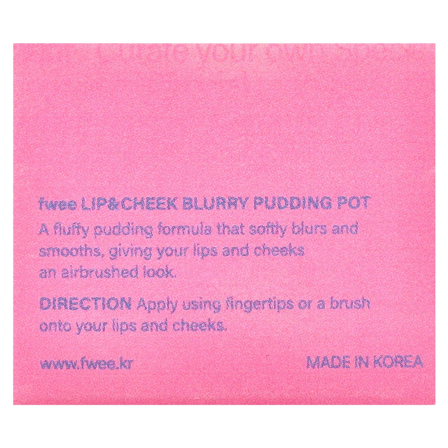 Fwee, Lip & Cheek Blurry Pudding Pot, PK01 Baby, 0.17 oz (5 g)