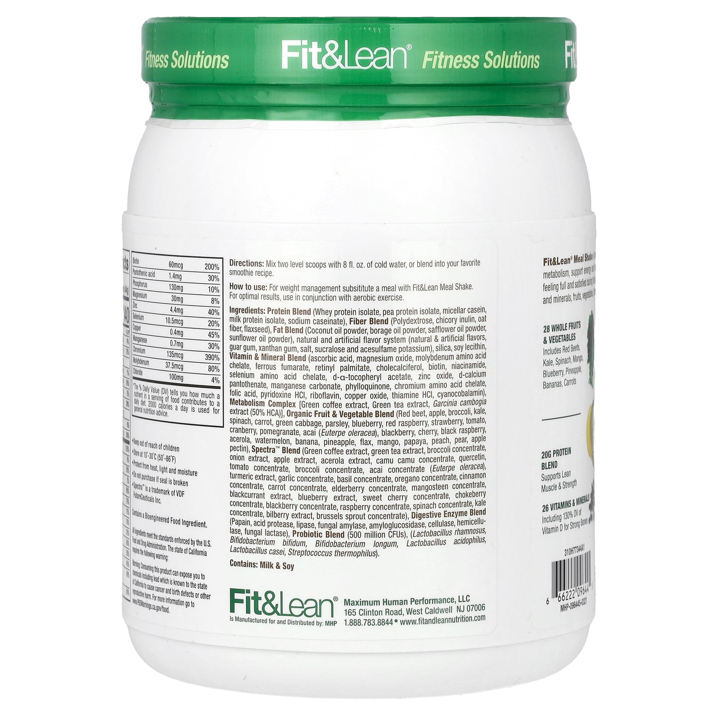 Fit & Lean, Meal Shake, Vanilla Ice Cream, 0.97 lb (440 g)