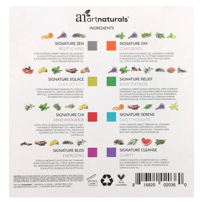 artnaturals, Essential Oils Set, Top 8 Blends, 8 Bottles, 0.33 fl oz (10 ml) Each