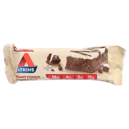 Atkins, Protein Meal Bar, Creamy Cookie Crunch, 5 Bars, 1.76 oz (50 g) Each