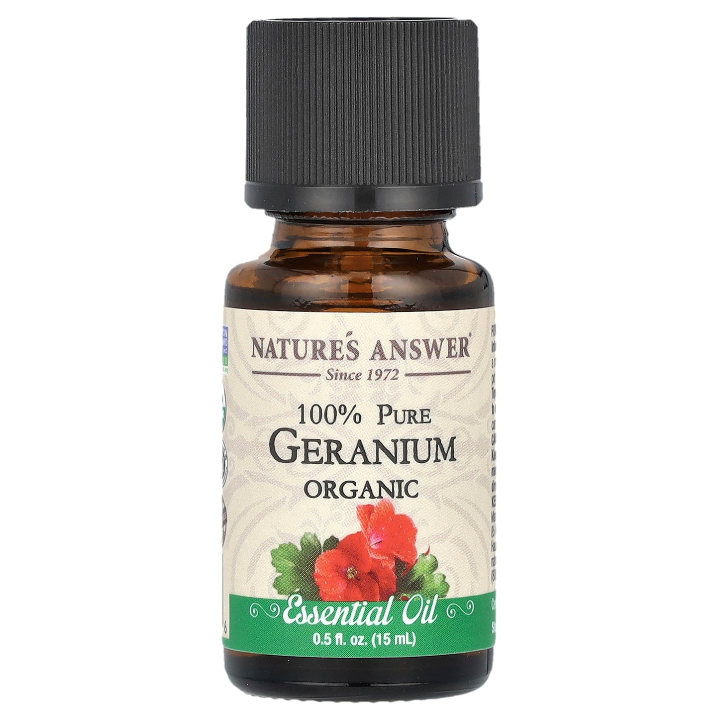 Nature's Answer, 100% Pure Organic Essential Oil, Geranium, 0.5 fl oz (15 ml)