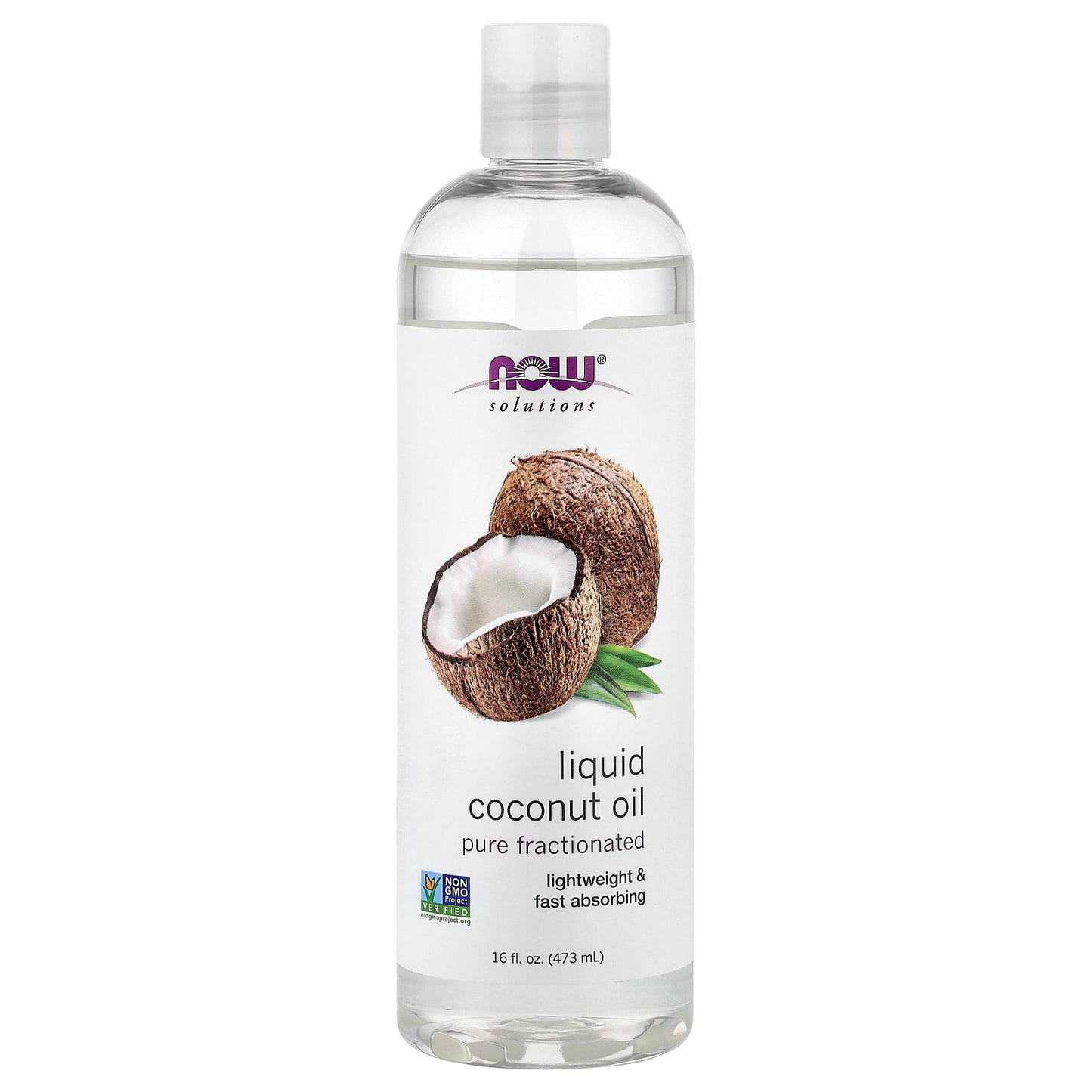 NOW Foods, Solutions, Liquid Coconut Oil, Pure Fractionated, 16 fl oz (473 ml)