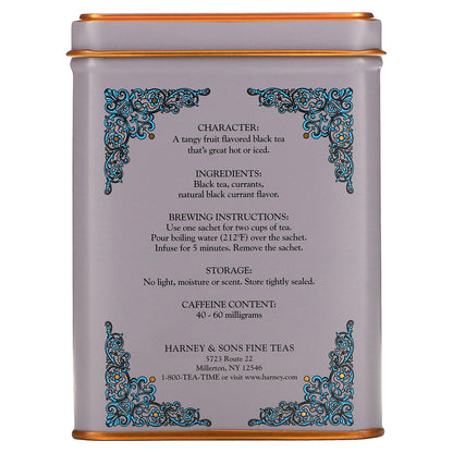 Harney & Sons, HT Tea Blends, Black Currant Tea, 20 Tea Sachets, 1.4 oz (40 g)