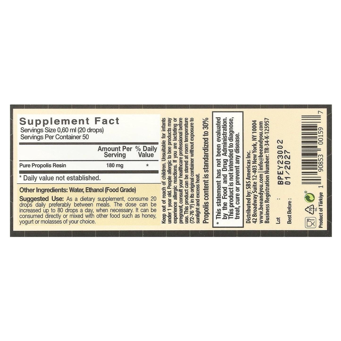 Bee & You, Propolis, 1 fl oz (30 ml)