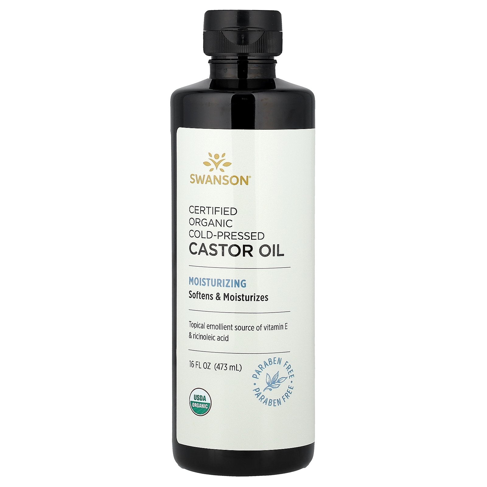Swanson, Certified Organic Cold-Pressed Castor Oil, 16 fl oz (473 ml)