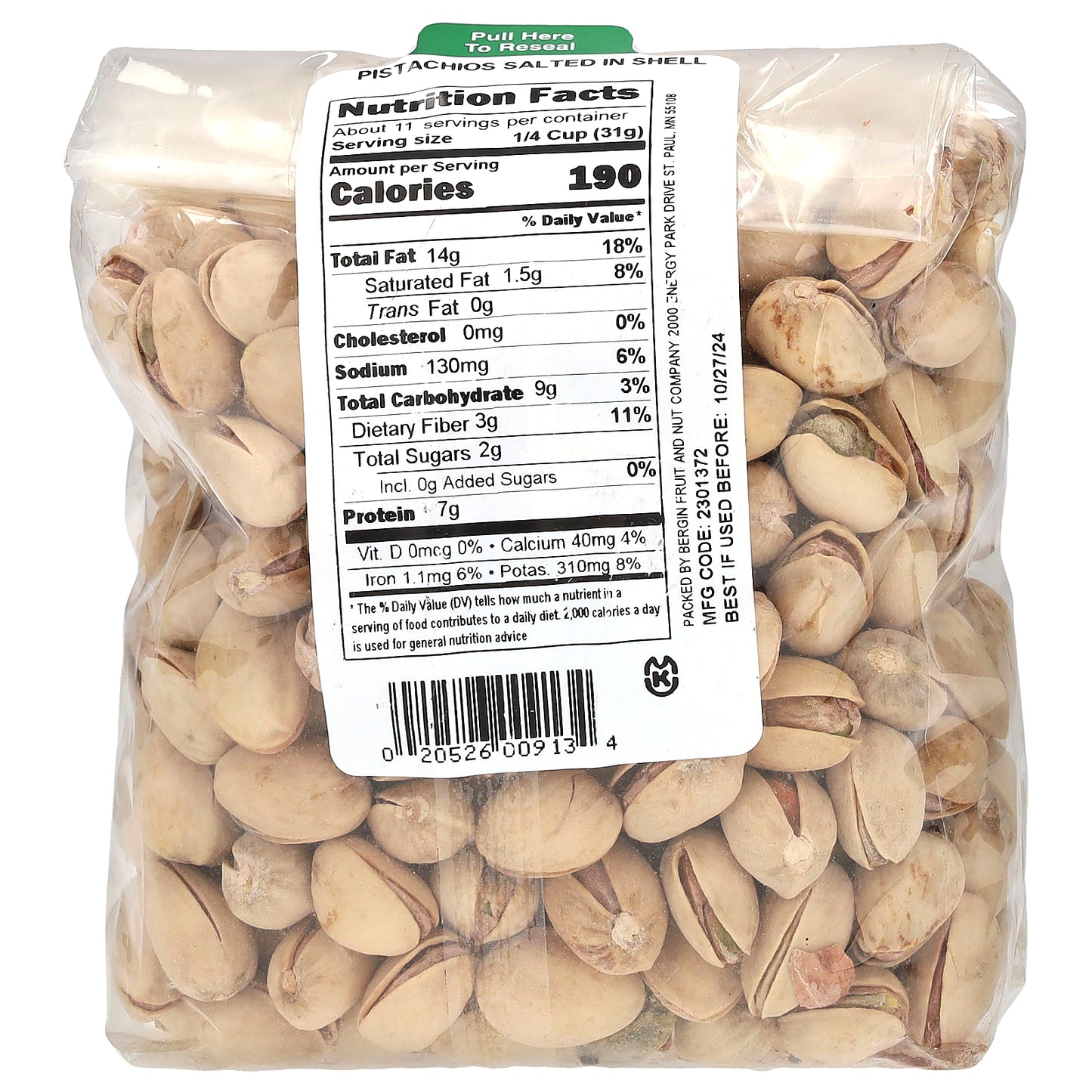 Bergin Fruit and Nut Company, Pistachios Salted in Shell, 12 oz (340 g)