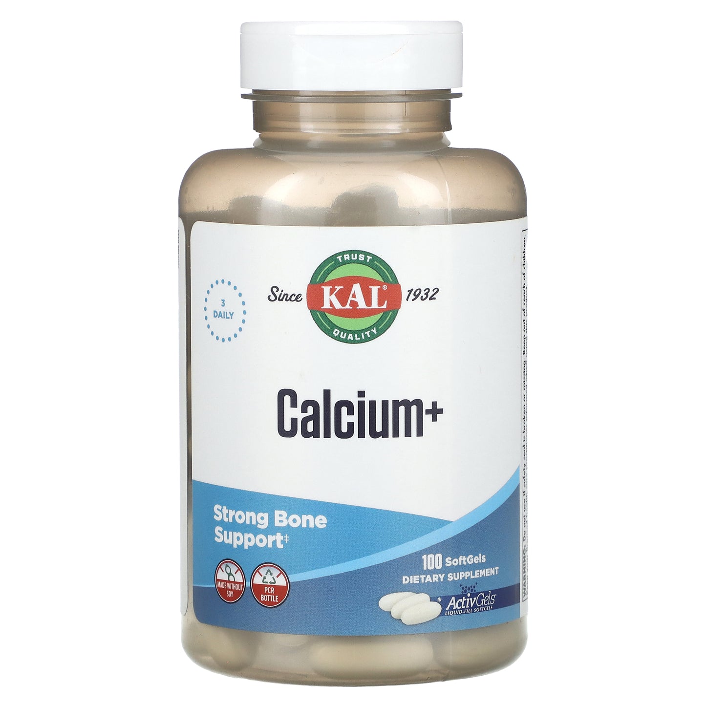 KAL, Calcium+, 100 Softgels