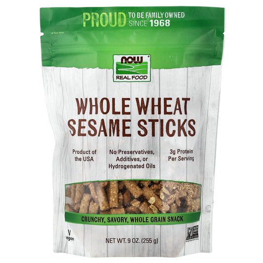 NOW Foods, Real Food, Whole Wheat Sesame Sticks, 9 oz (255 g)