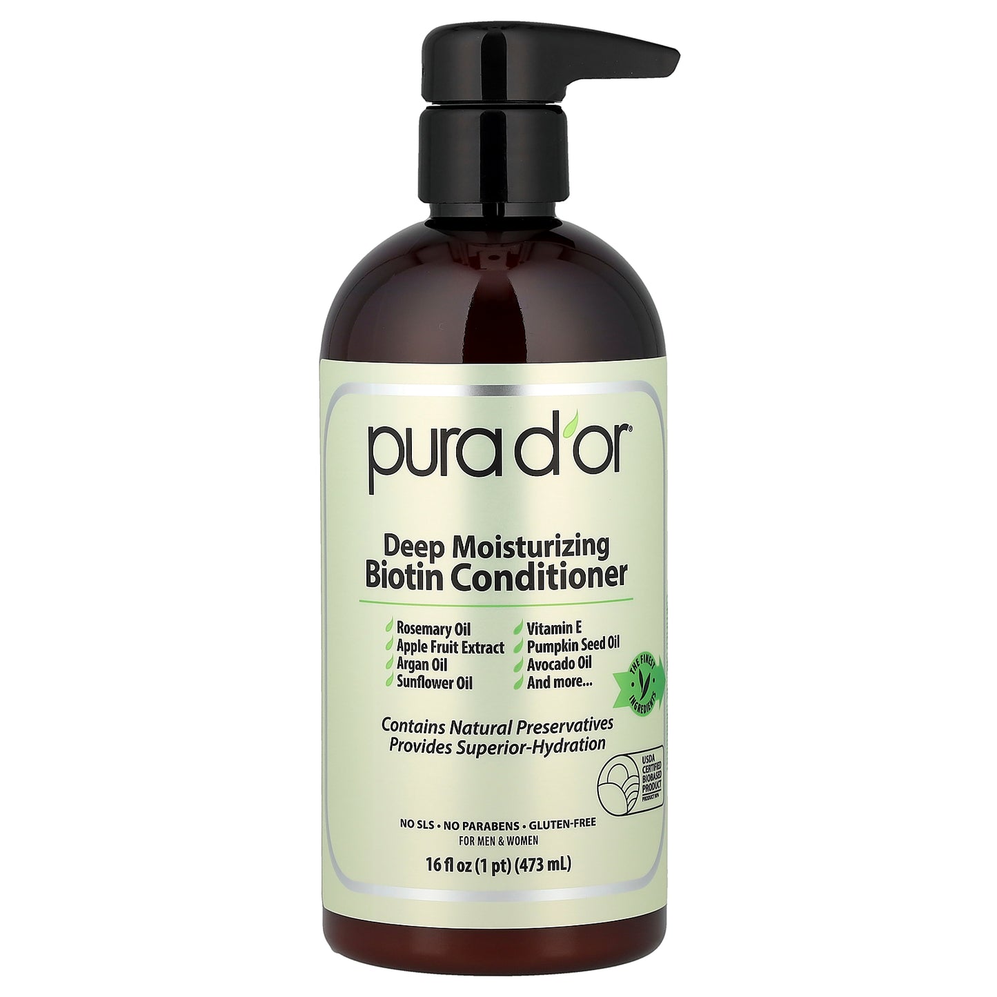 Pura D'or, Deep Moisturizing Biotin Conditioner, 16 fl oz (473 ml)
