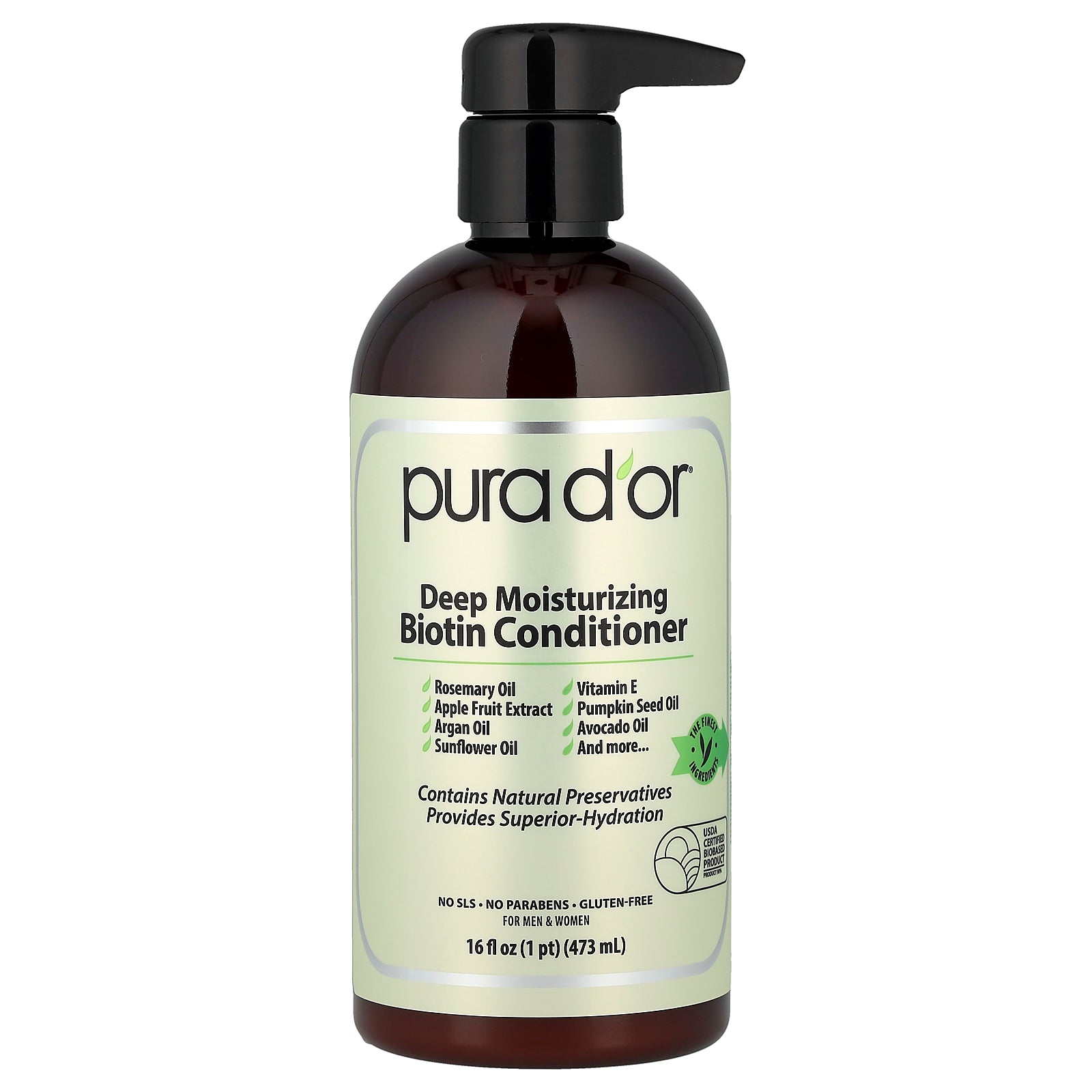 Pura D'or, Deep Moisturizing Biotin Conditioner, 16 fl oz (473 ml)