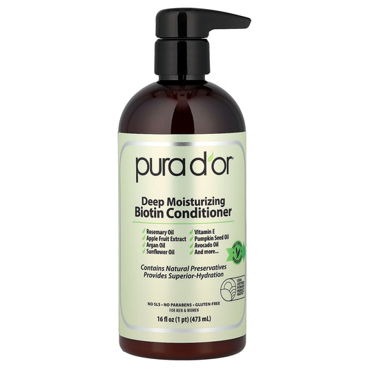 Pura D'or, Deep Moisturizing Biotin Conditioner, 16 fl oz (473 ml)