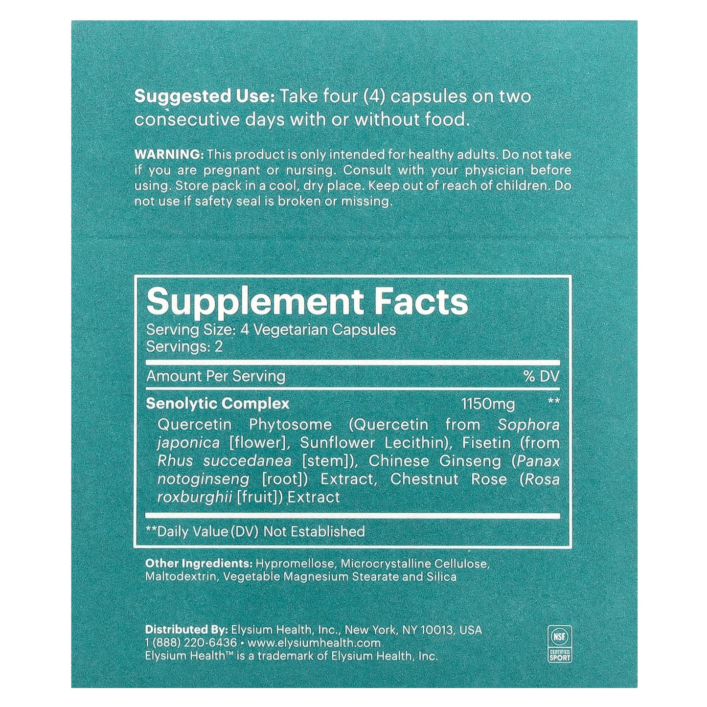 Elysium, Senolytic Complex, 8 Capsules