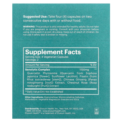 Elysium, Senolytic Complex, 8 Capsules