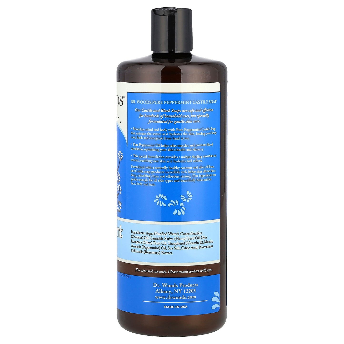 Dr. Woods, Peppermint Castile Soap, 32 fl oz (946 ml)