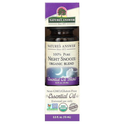 Nature's Answer, 100% Pure Organic Essential Oil Blend, Night Snooze, 0.5 fl oz (15 ml)