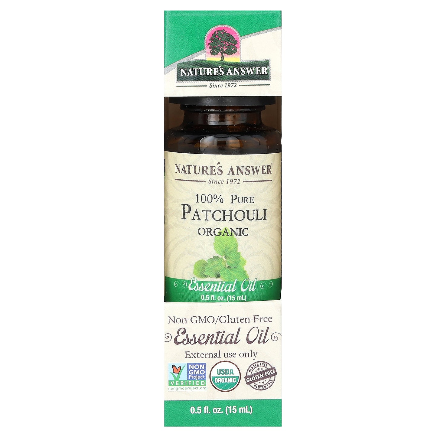 Nature's Answer, 100% Pure Organic Essential Oil, Patchouli, 0.5 fl oz (15 ml)