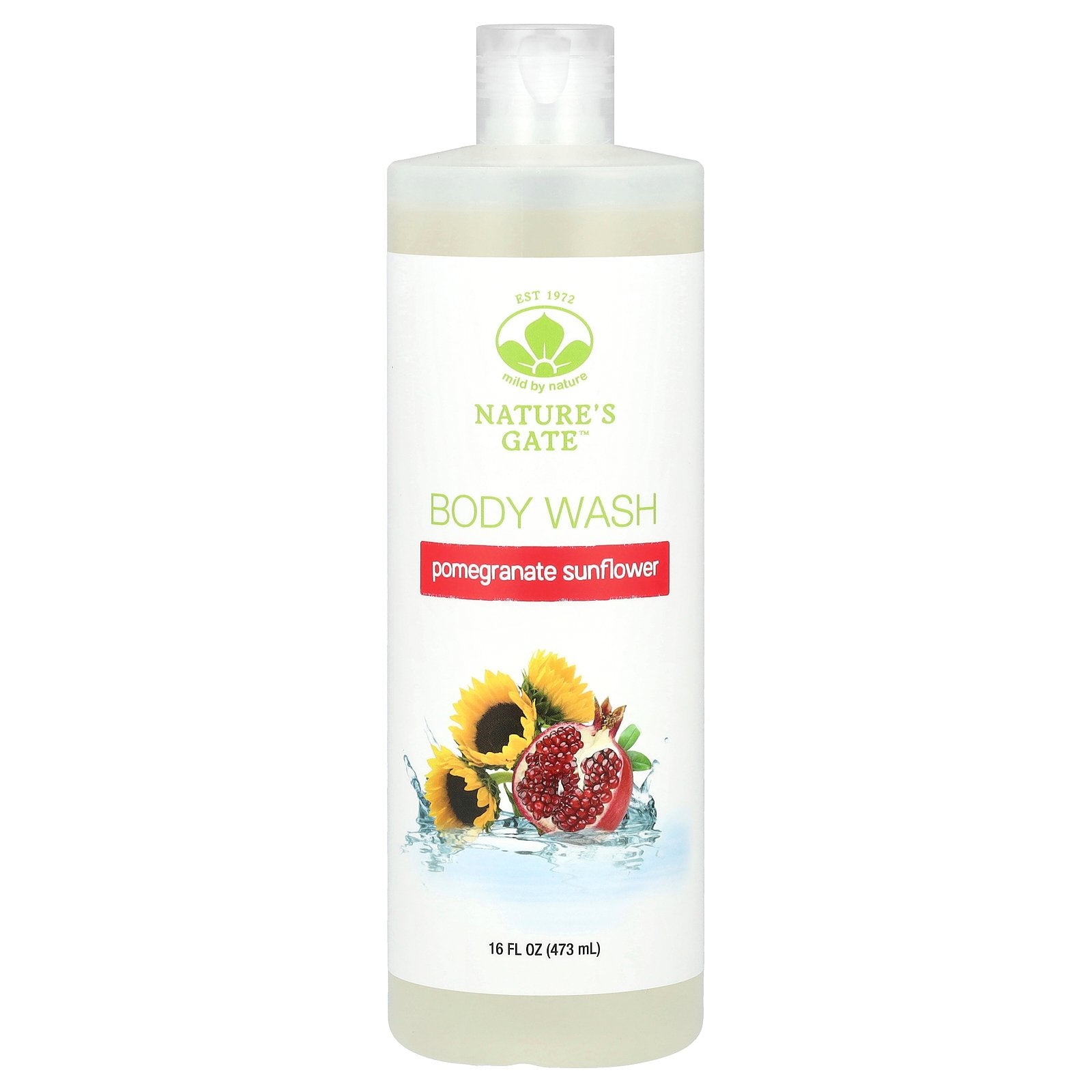 Mild By Nature, (Nature's Gate), Pomegranate Sunflower Body Wash, 16 fl oz (473 ml)