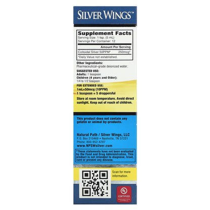 Natural Path Silver Wings, Colloidal Silver, 50 PPM, 2 fl oz (60 ml)