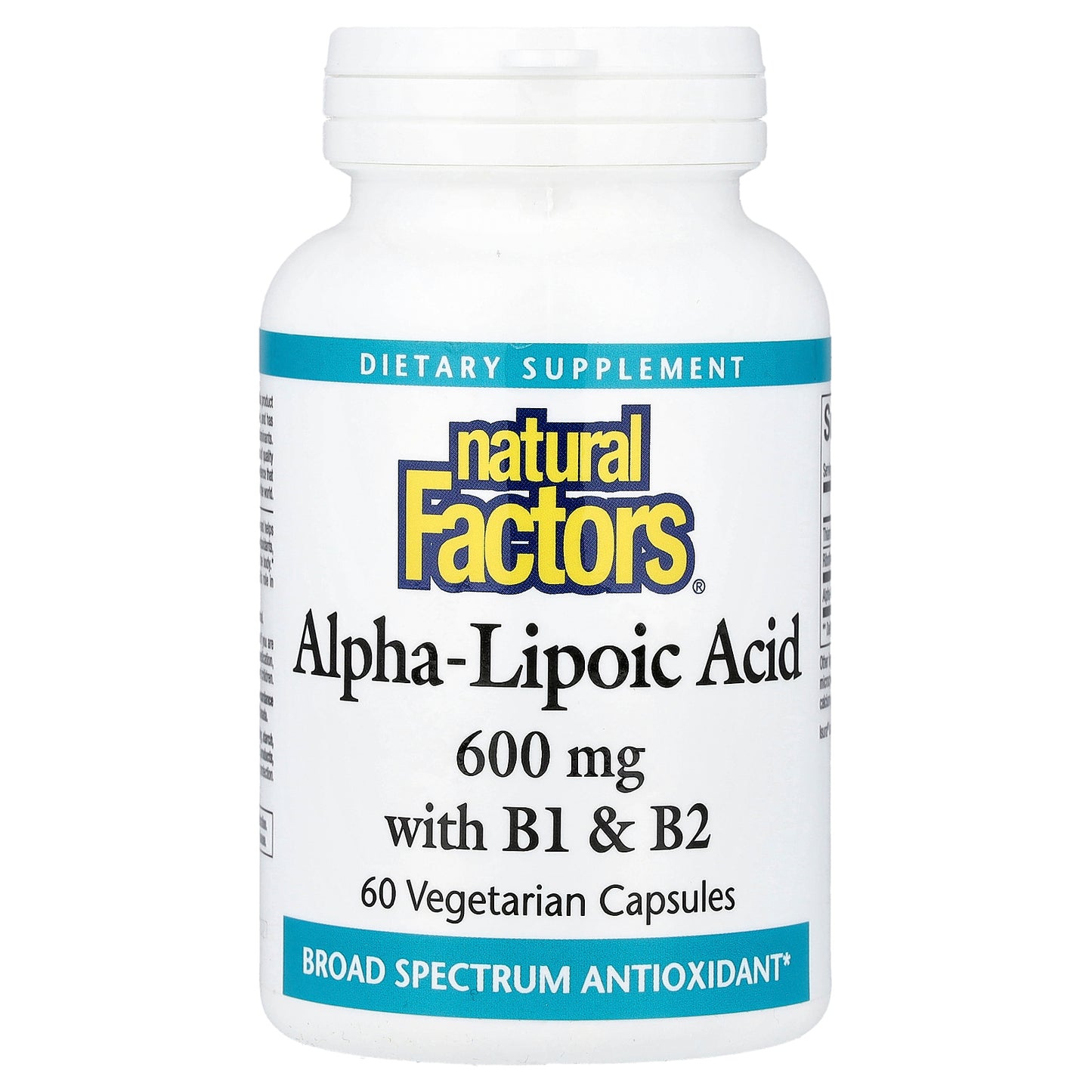 Natural Factors, Alpha-Lipoic Acid with B1 & B2, 60 Vegetarian Capsules
