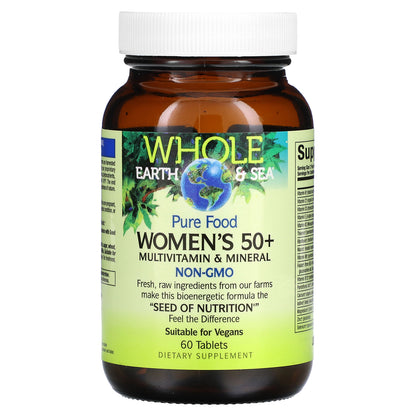 Natural Factors, Whole Earth & Sea, Women's 50+ Multivitamin & Mineral, 60 Tablets