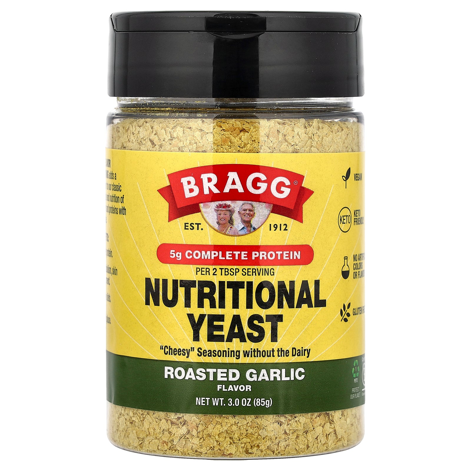Bragg, Nutritional Yeast, Roasted Garlic, 3 oz (85 g)