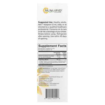 SunLipid, Liposomal Vitamin C + Adaptogens, 5.07 fl oz (150 ml)