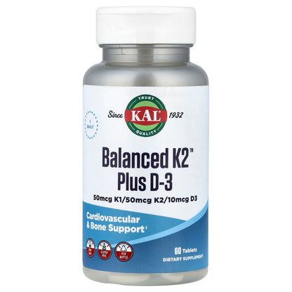 KAL, Balanced K2™ Plus D-3, 60 Tablets