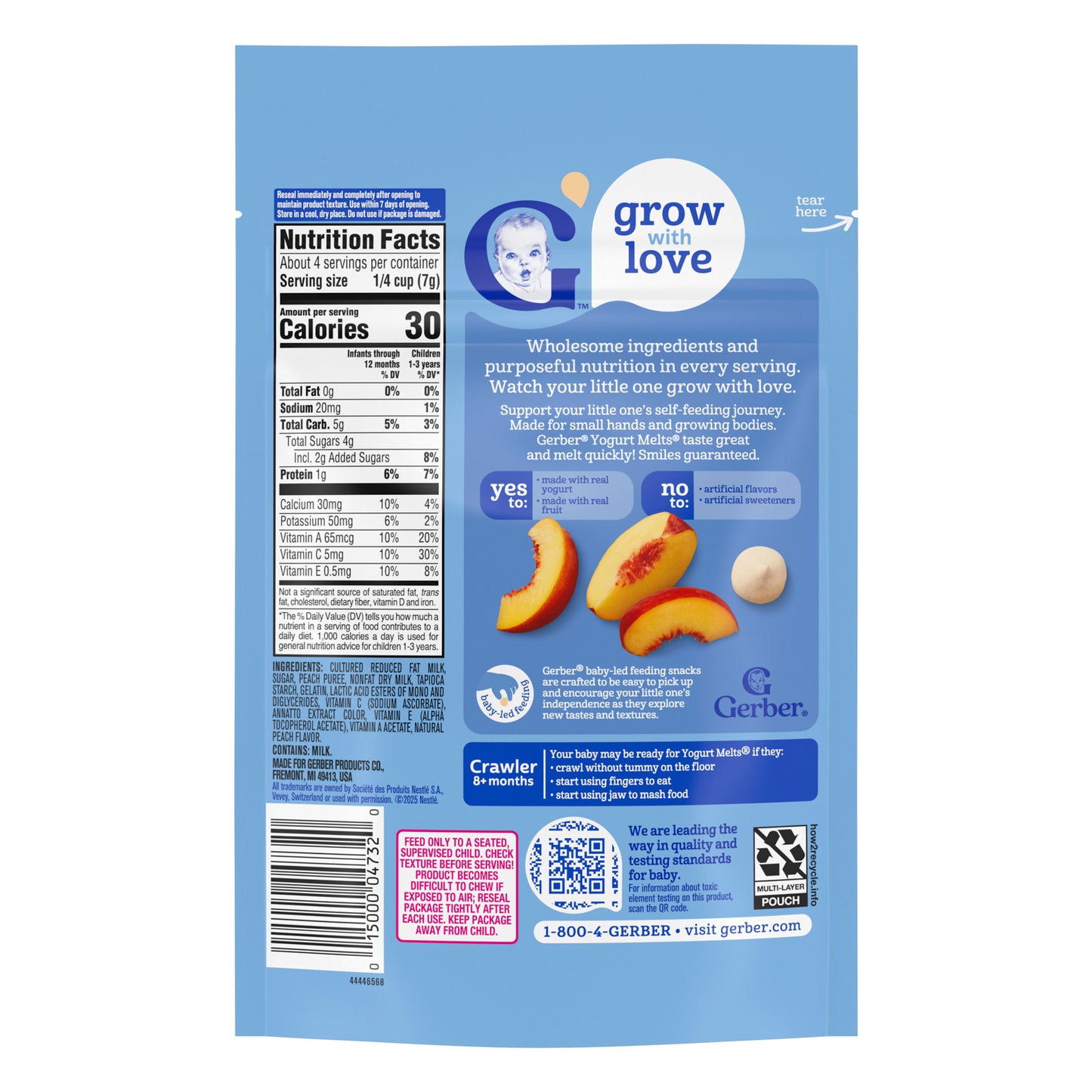 Gerber, Yogurt Melts®, 8+ Months, Peach, 1 oz (28 g)