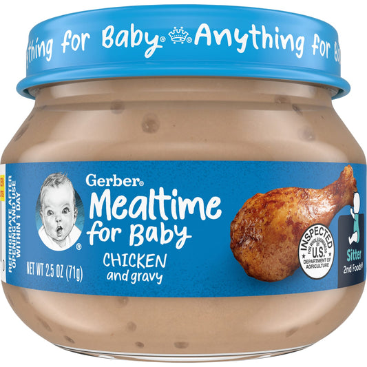 Gerber, Mealtime for Baby, 2nd Foods®, Chicken & Gravy, 2.5 oz (71 g)