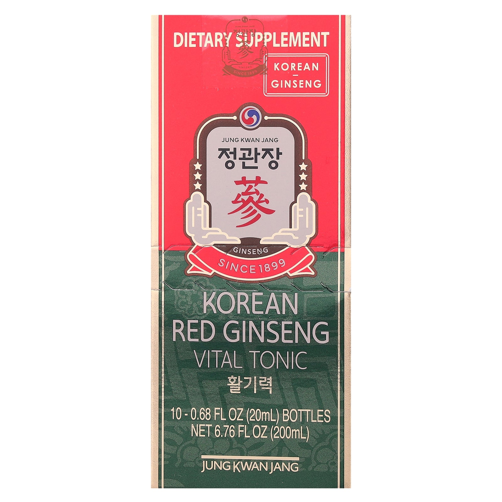 JungKwanJang, Korean Red Ginseng Vital Tonic, 10 Bottles, 0.68 fl oz (20 ml) Each