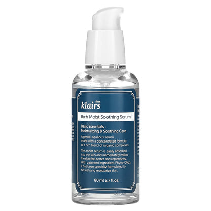 Dear, Klairs, Rich Moist Soothing Serum, Unscented, 2.7 fl oz (80 ml)