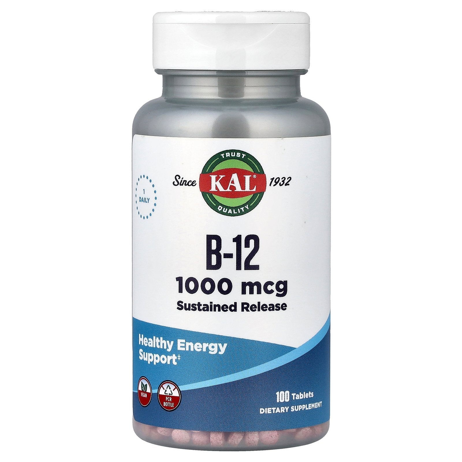 KAL, Vitamin B-12, Sustained Release, 1,000 mcg, 100 Tablets