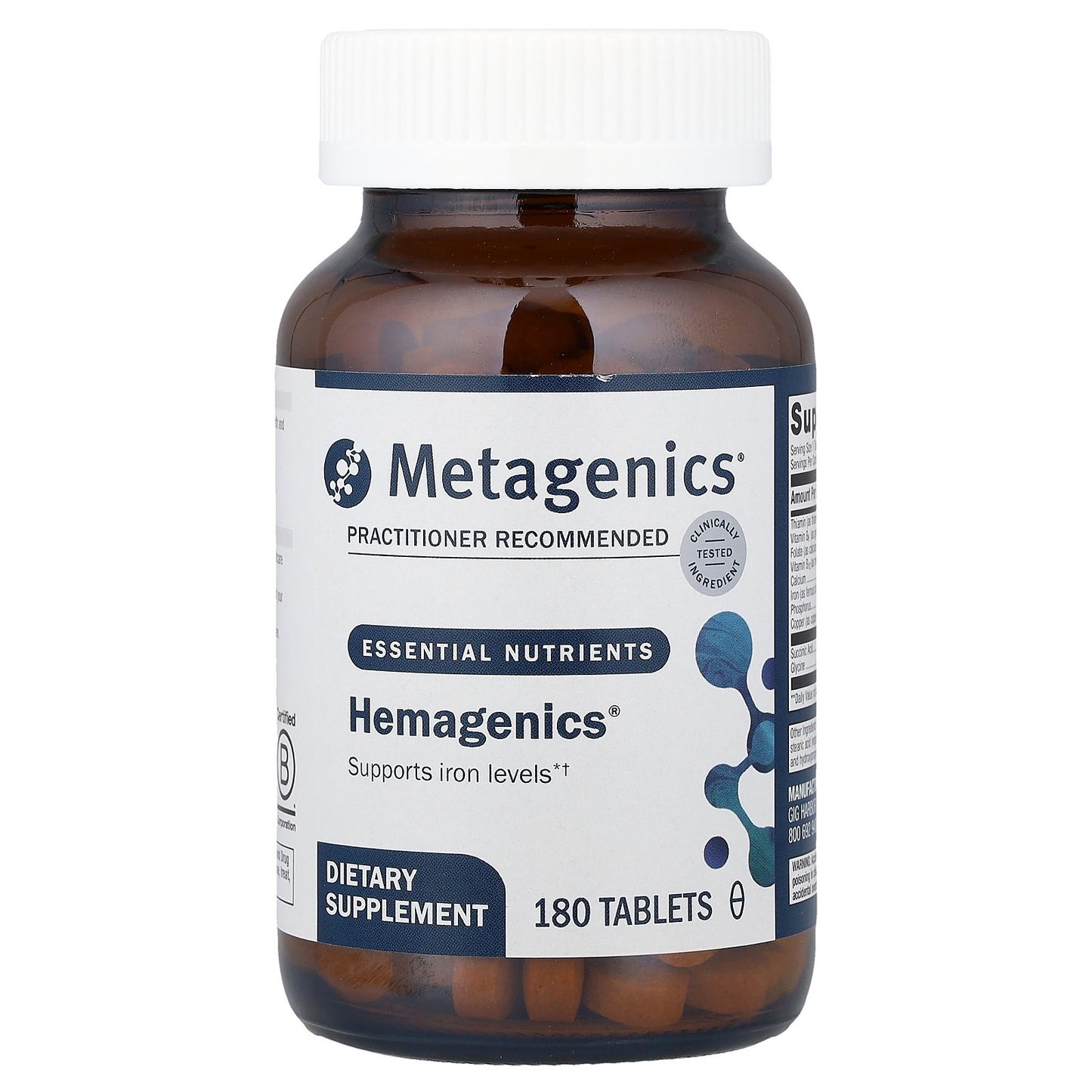 Metagenics, Hemagenics®, 180 Tablets